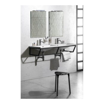 Čierny oceľový závesný podstavec pod umývadlo 120x20 cm Ska – Sapho - Image 3