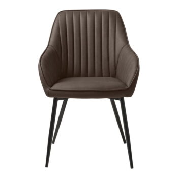 Tmavohnedá jedálenská stolička z imitácie kože Melfort – Unique Furniture - Image 2