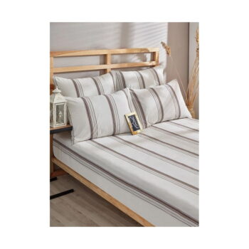 Hnedo-béžové bavlnené predĺžené obliečky na dvojlôžko 200x220 cm – Mila Home - Image 2