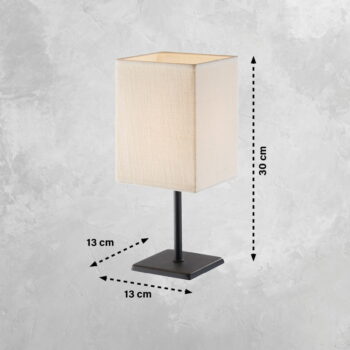 Čierno-biela stolová lampa s textilným tienidlom (výška 30 cm) Lela – Fischer & Honsel - Image 3