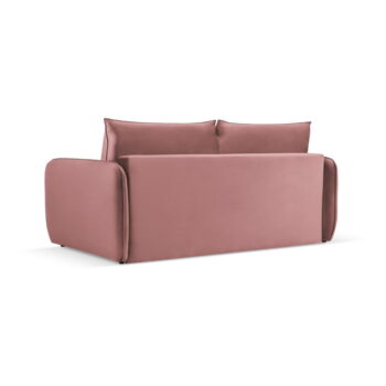Ružová zamatová rozkladacia pohovka 194 cm Vienna – Cosmopolitan Design – Obrázok 3