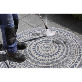 Modro-krémový vonkajší koberec NORTHRUGS Coron, ø 140 cm – Obrázok 5