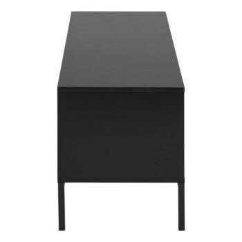 Čierny TV stolík v dekore jaseňa 140x45 cm Seaford – Actona - Image 4