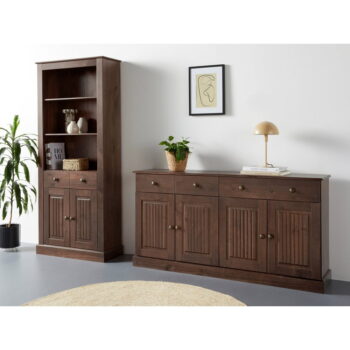 Hnedá knižnica z borovicového dreva 181x31 cm Mille – Støraa – Obrázok 5