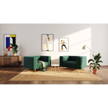 Tmavozelené zamatové relaxačné kreslo Kukumo – Ame Yens - Image 5