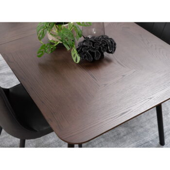 Tmavohnedý rozkladací jedálenský stôl s doskou v dubovom dekore 90x180 cm Latina – Unique Furniture – Obrázok 2