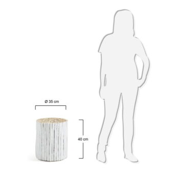 Biely odkladací stolík z tíkového dreva Kave Home Filippo, ⌀ 35 cm - Image 6