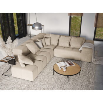 Béžový zamatový modul pohovky Rome Velvet - Cosmopolitan Design - Image 9