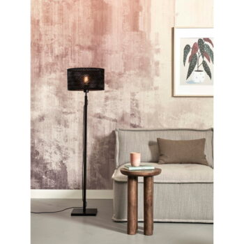 Čierna stojacia lampa s bambusovým tienidlom (výška 128 cm) Java – Good&Mojo - Image 6