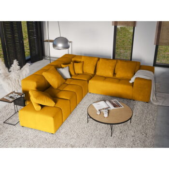 Žltá zamatová rohová pohovka (variabilná) Rome Velvet - Cosmopolitan Design - Image 6