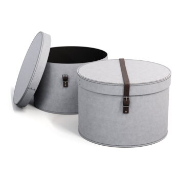 Svetlosivé kartónové úložné boxy s vekom v súprave 2 ks ø 37,5x25,5 cm Rut – Bigso Box of Sweden - Image 8