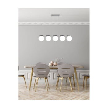Závesné svietidlo v striebornej farbe so skleneným tienidlom 12x86 cm Ramon - Candellux Lighting - Image 2