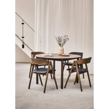 Okrúhly rozkladací jedálenský stôl z dubového dreva v prírodnej farbe ø 120 cm Noor – Hammel Furniture - Image 5