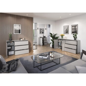 Sivá vysoká komoda 90x91 cm Bastia – Germania - Image 5