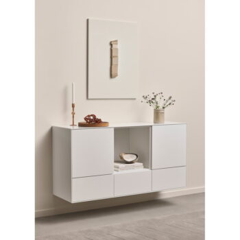 Biela nízka závesná komoda 135x68 cm Edge by Hammel – Hammel Furniture - Image 2