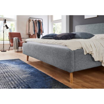Modro-sivá čalúnená dvojlôžková posteľ s úložným priestorom a roštom 180x200 cm Mattis – Meise Möbel – Obrázok 2