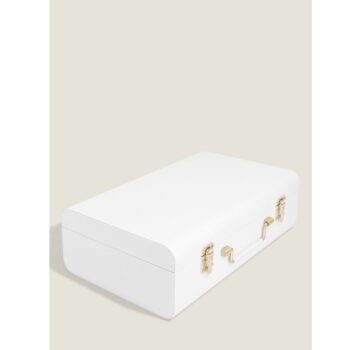 Biely dekoratívny úložný box z umelej kože 50x30x15 cm – Stackers - Image 3