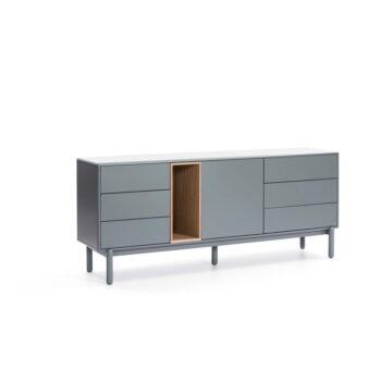 Modrá/sivá nízka komoda 180x76 cm Corvo – Teulat - Image 2