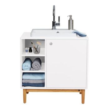 Biela závesná skrinka s umývadlom bez batérie 80x62 cm Color Bath – Tom Tailor – Obrázok 4