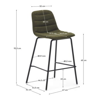 Tmavozelené barové stoličky v súprave 2 ks 92,5 cm Zunilda – Kave Home - Image 7