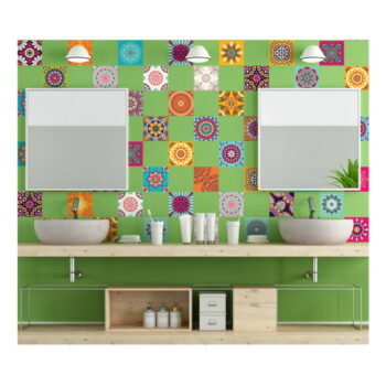 Sada 60 dekoratívnych samolepiek na stenu Ambiance Flow, 15 × 15 cm – Obrázok 3