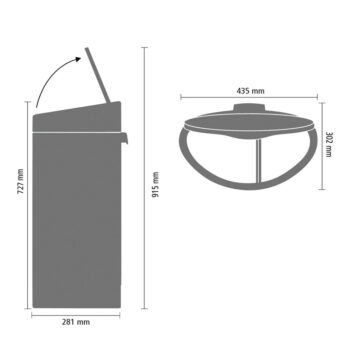 Dotykový oceľový odpadkový kôš na triedený odpad v matne striebornej farbe 33 l Touch Bin Recycle – Brabantia - Image 6