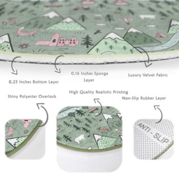 Zelený detský koberec ø 100 cm Comfort – Mila Home - Image 8