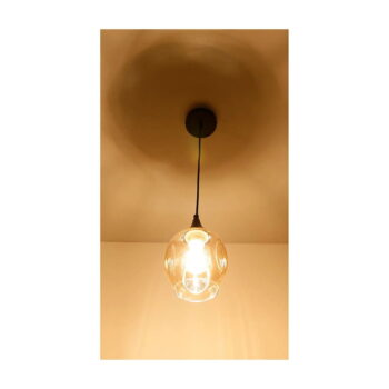 Čierne závesné svietidlo so skleneným tienidlom ø 14 cm Aspa - Candellux Lighting - Image 5
