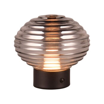 Čierno-šedá stmievateľná LED stolová lampa so skleneným tienidlom (výška 14,5 cm) Earl – Trio - Image 2