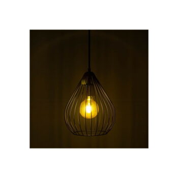 Čierne závesné svietidlo s kovovým tienidlom ø 24 cm – Opviq lights - Image 5