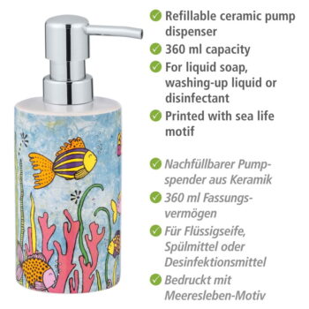 Keramický dávkovač mydla 360 ml Rollin'Art Ocean Life – Wenko – Obrázok 3