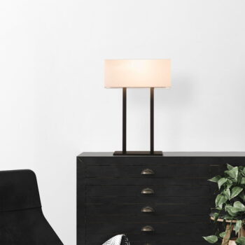 Bielo-čierna stolová lampa (výška 52 cm) Salihini – Opviq lights - Image 2
