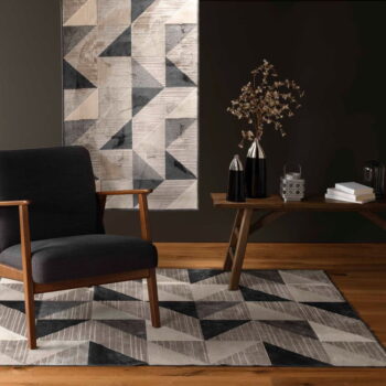 Sivo-béžový koberec s prímesou bavlny 68x110 cm Graphic – douceur d'intérieur - Image 3