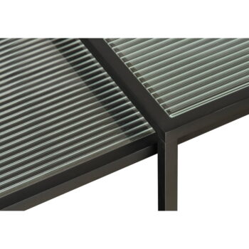 Čierne sklenené konferenčné stolíky v súprave 2 ks 60x60 cm Bronco – Unique Furniture – Obrázok 6