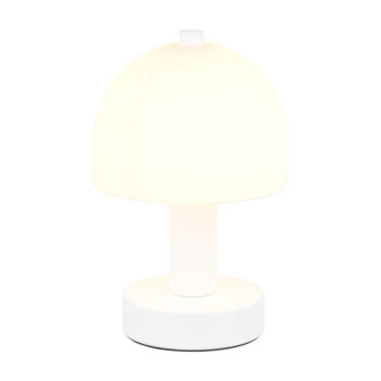 Biela stolová lampa so skleneným tienidlom (výška 19 cm) Glenn – Trio – Obrázok 2