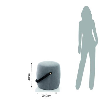 Sivý čalúnený puf Tomasucci Drum, ø 40 cm - Image 3