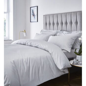 Sivá napínacia plachta 90x190 cm Satin Stripe - Catherine Lansfield - Image 2