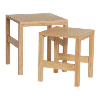 Odkladacie stolíky v dekore duba v súprave 2 ks 40x40 cm Puzzle – Hübsch - Image 2