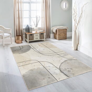 Sivo-krémový prateľný koberec 80x150 cm Simple Lines – Mila Home - Image 9