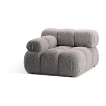 Svetlosivý modul pohovky z textílie bouclé (ľavý roh) Bellis – Micadoni Home – Obrázok 3