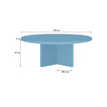 Svetlomodrý okrúhly konferenčný stolík ø 100 cm Pausa – Really Nice Things – Obrázok 7