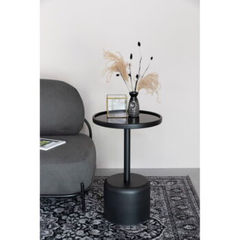 Okrúhly odkladací stolík so sklenenou doskou ø 40 cm Milo – White Label - Image 4