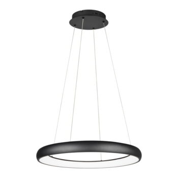 Čierne LED stmievateľné závesné svietidlo s kovovým tienidlom ø 75 cm Cardona – Trio - Image 2