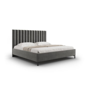 Sivá čalúnená dvojlôžková posteľ s úložným priestorom s roštom 200x200 cm Casey – Mazzini Beds - Image 2