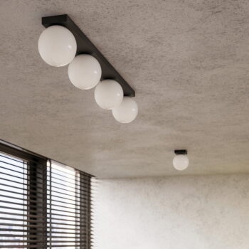Čierne stropné svietidlo so skleneným tienidlom ø 12 cm Umerta – Nice Lamps - Image 3