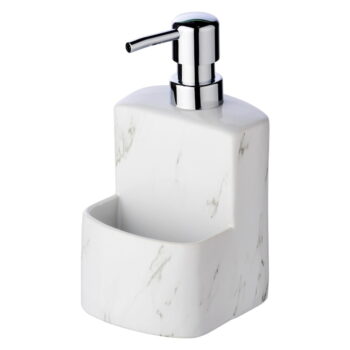 Biely keramický dávkovač na mydlo Wenko Festival Marble, 380 ml - Image 3