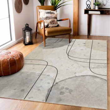 Sivo-krémový prateľný koberec 80x150 cm Simple Lines – Mila Home - Image 11