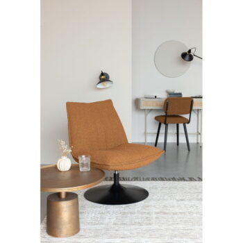 Okrovožlté kreslo z textílie bouclé Jax – White Label – Obrázok 2