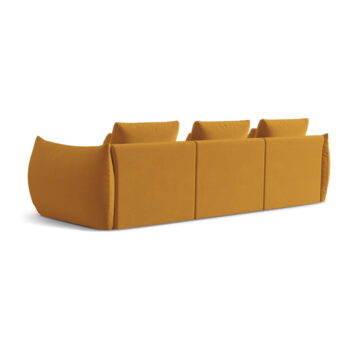 Žltá pohovka z textílie bouclé 332 cm Bloom – Micadoni Home - Image 4