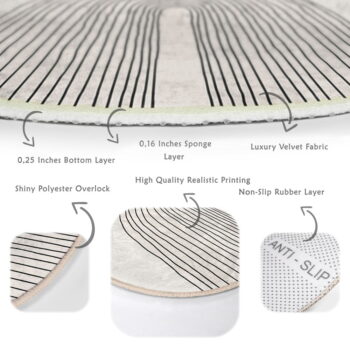 Krémovobiely prateľný okrúhly koberec ø 120 cm Comfort – Mila Home - Image 7
